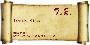Tomik Rita névjegykártya